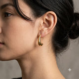 Gold Crescent Hoops