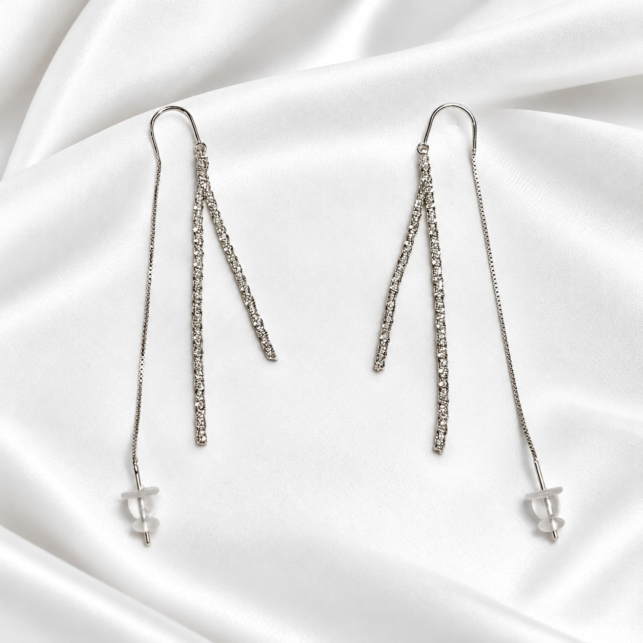 Sparkle Chain Pull-Through Earrings