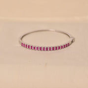 925 Silver Pink Diamond Festive Bracelet Kada for Girls by Elyta