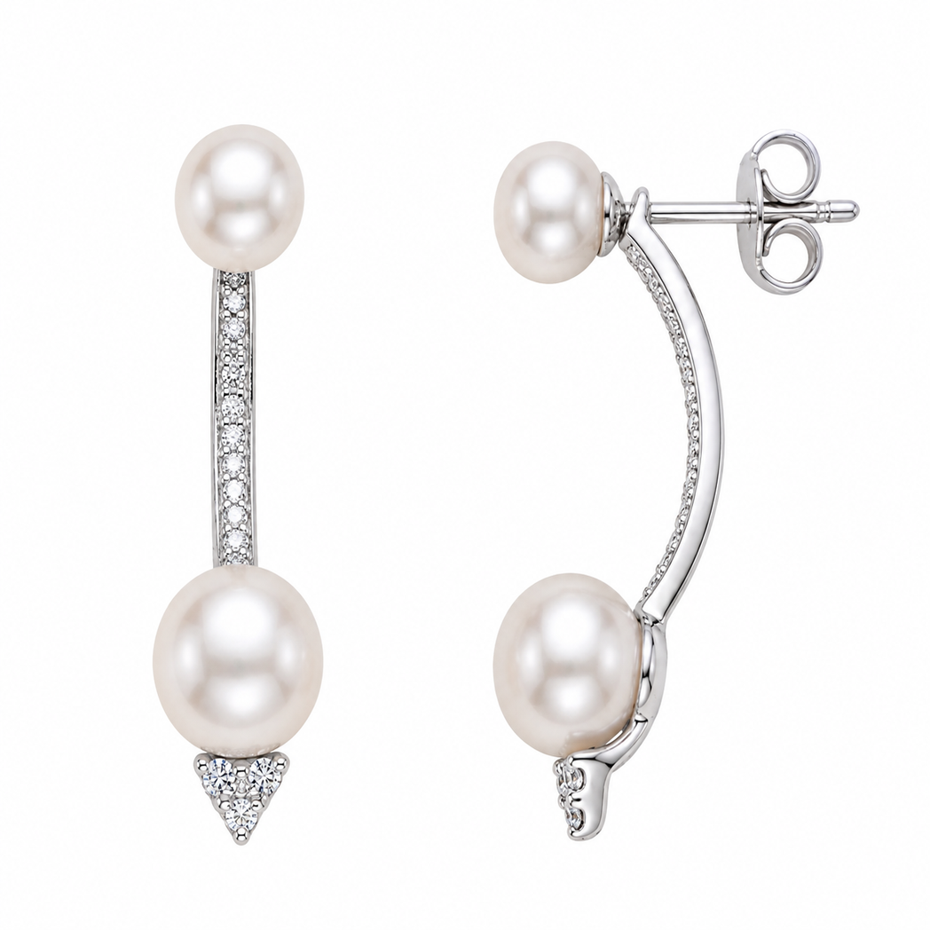 925 Silver Two in One Diamond Earrings