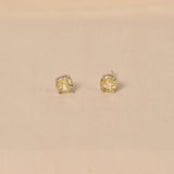 925 Silver Mini Diamond Shine Studs -Yellow