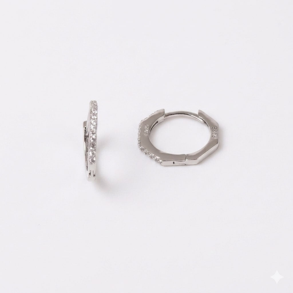 Silver Sterling Arbor Hoops Earring - Thin