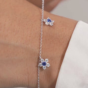 Flower Charm Bracelet -Dark Blue